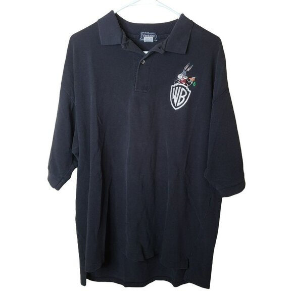 Mens Vtg Warner Brothers Bugs Bunny Polo Shirt Studio Store Crew Embroidered XL - Picture 1 of 8